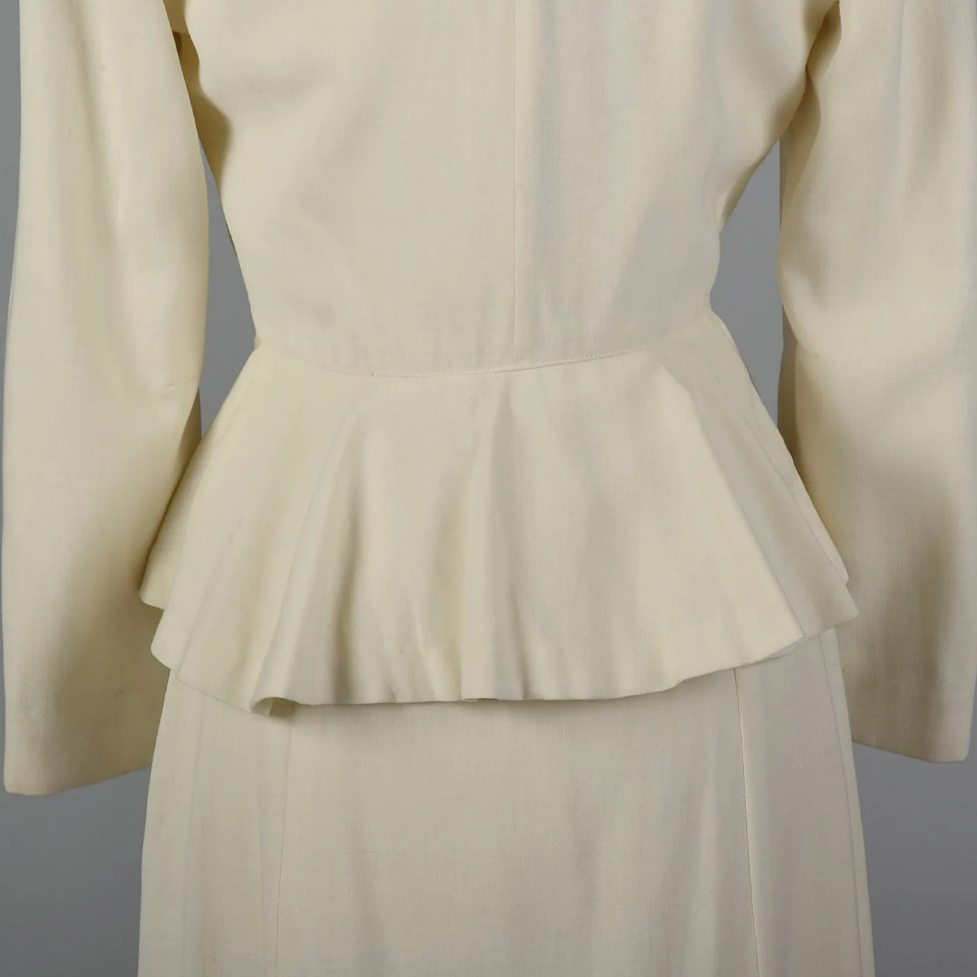 1940s Deadstock White Wool Suit