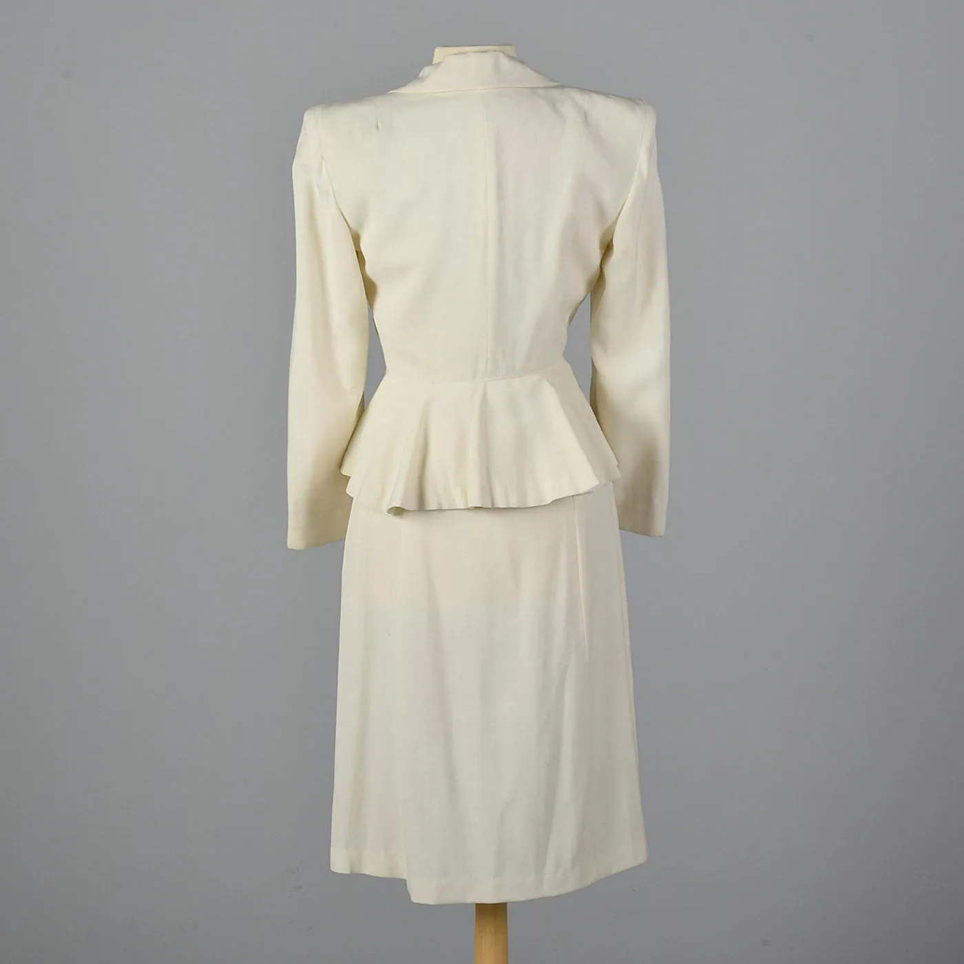 1940s Deadstock White Wool Suit