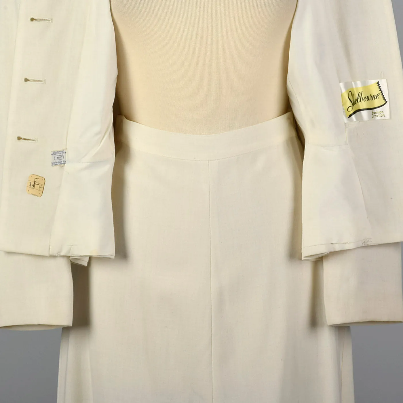 1940s Deadstock White Wool Suit