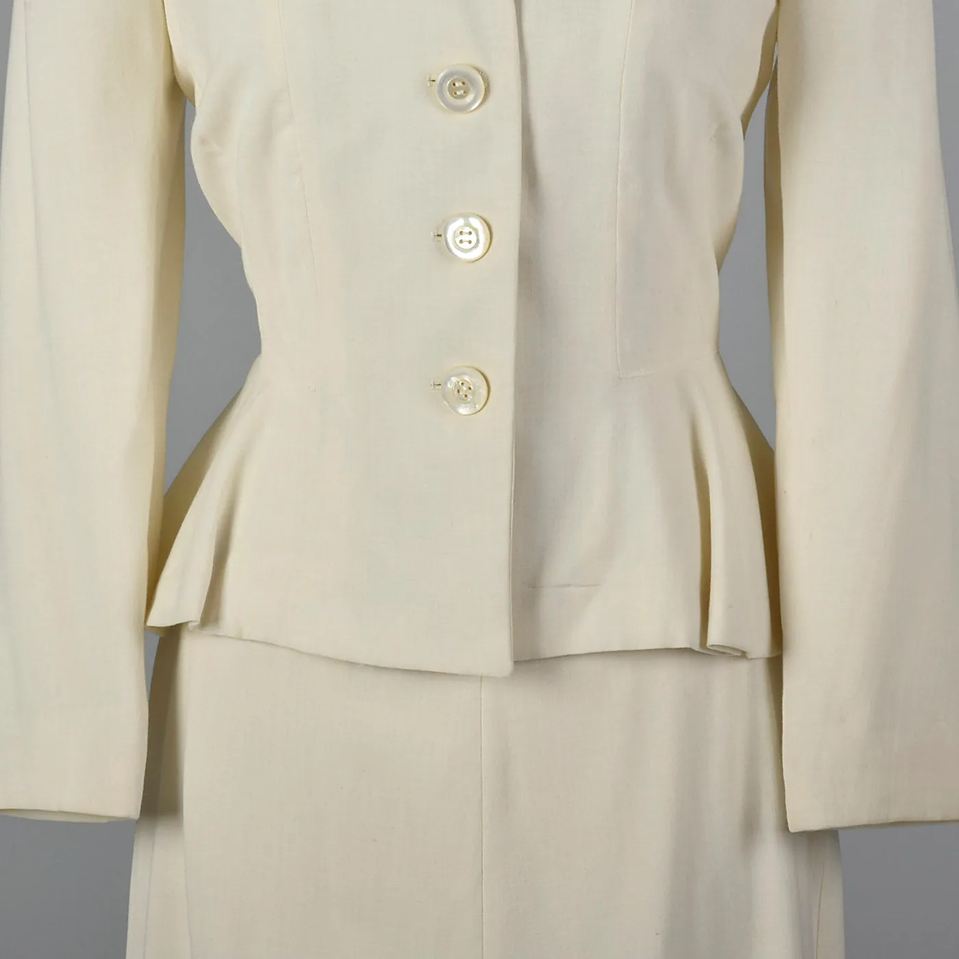 1940s Deadstock White Wool Suit