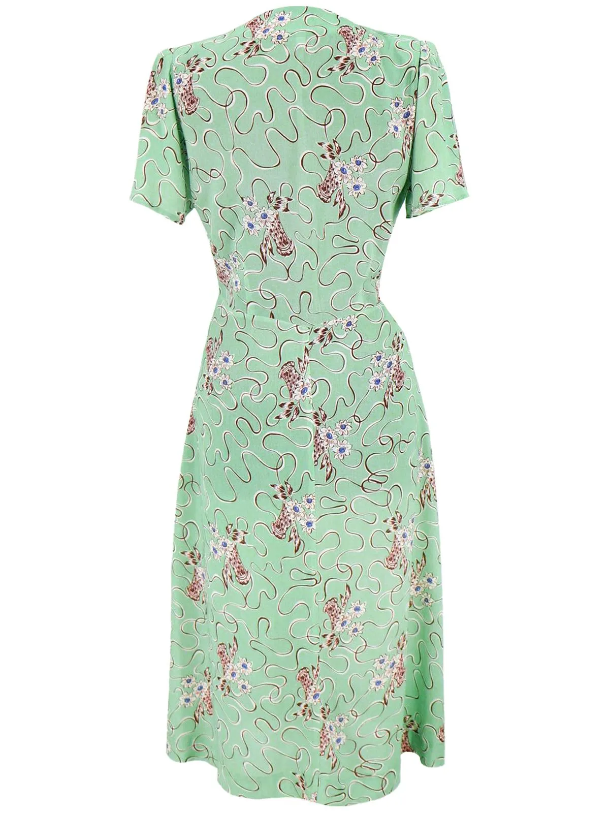 1940s Vintage Summer Harvest Dress in Mint Green