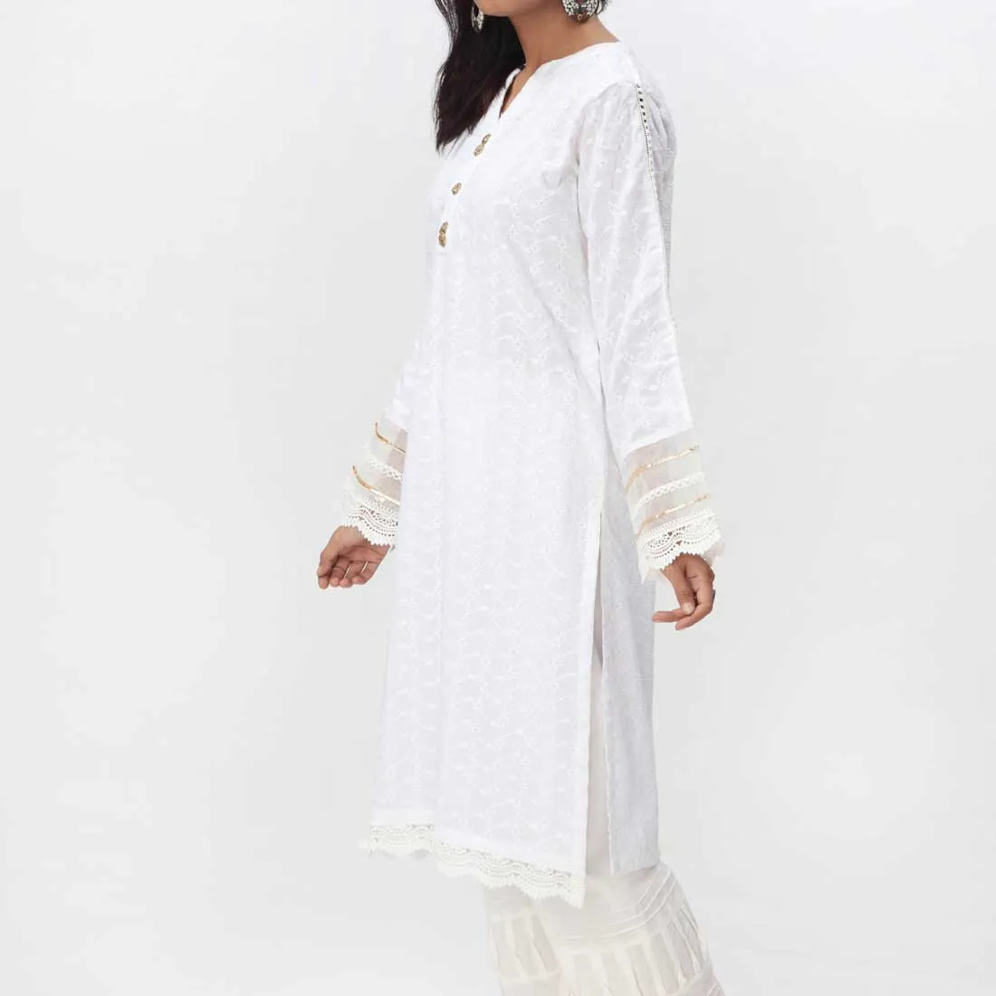 1PC- Embroidered ChikanKari Shirt PS4074