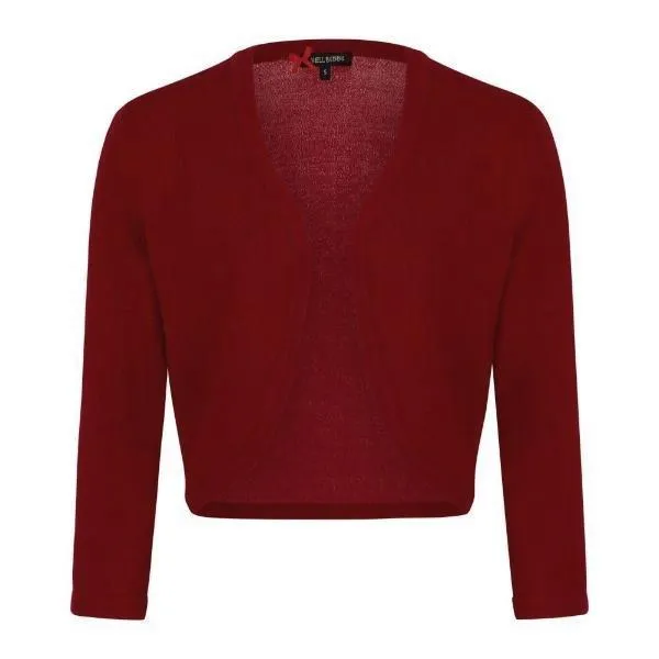 3/4 Sleeve Red Stretch Shrug Bolero