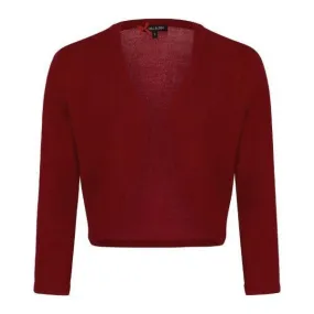 3/4 Sleeve Red Stretch Shrug Bolero