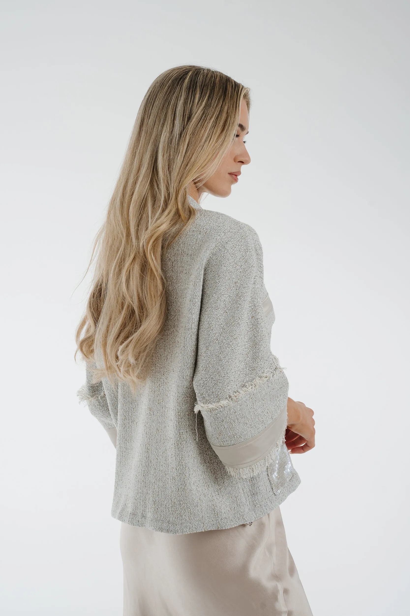 Alana Shimmer Tweed Jacket In Grey