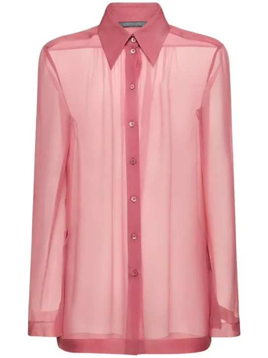 Alberta Ferretti   Draped chiffon organza shirt 