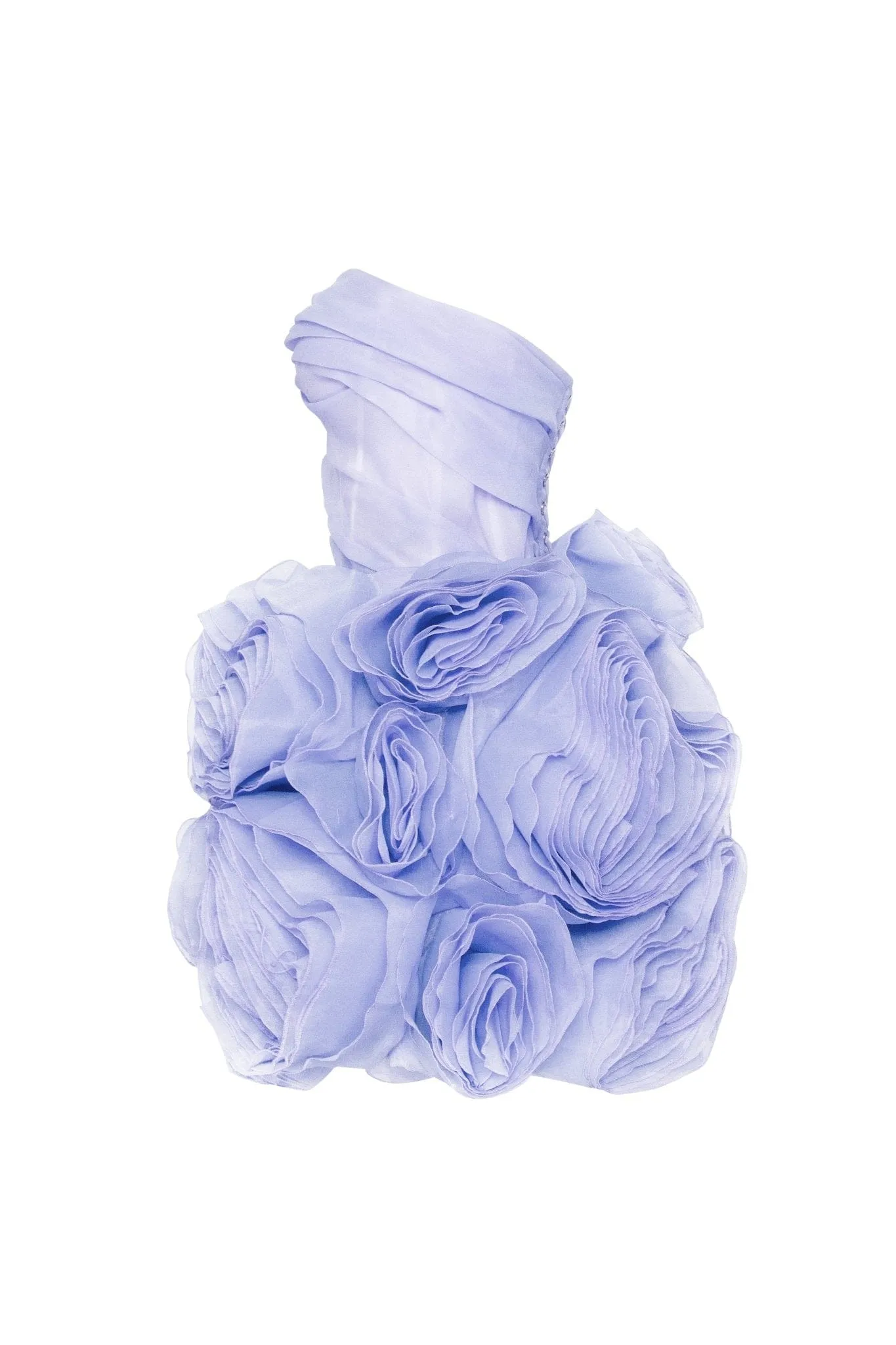 Appliquéd organza lavender mini dress