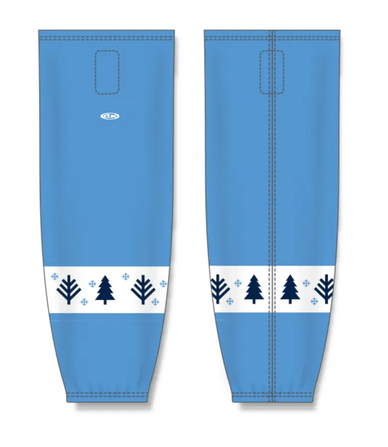 Athletic Knit (AK) Custom ZH711-CHR2405 Red Christmas Sweater Sublimated Mesh Ice Hockey Socks