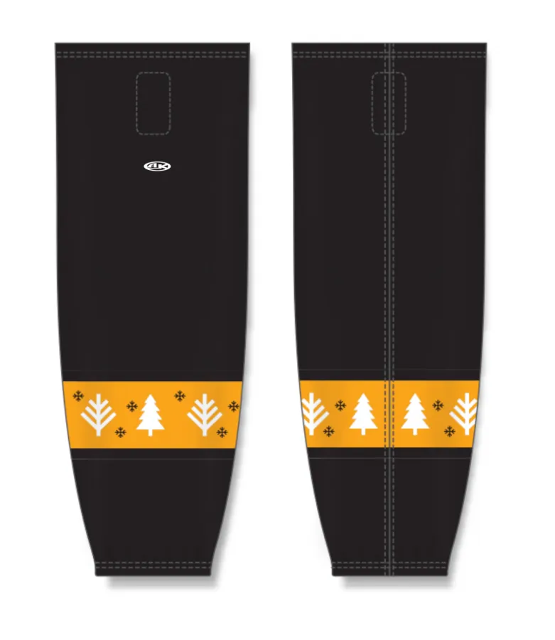 Athletic Knit (AK) Custom ZH711-CHR2405 Red Christmas Sweater Sublimated Mesh Ice Hockey Socks