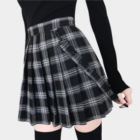 BF Style High Waist Plaid Pleated Skirt