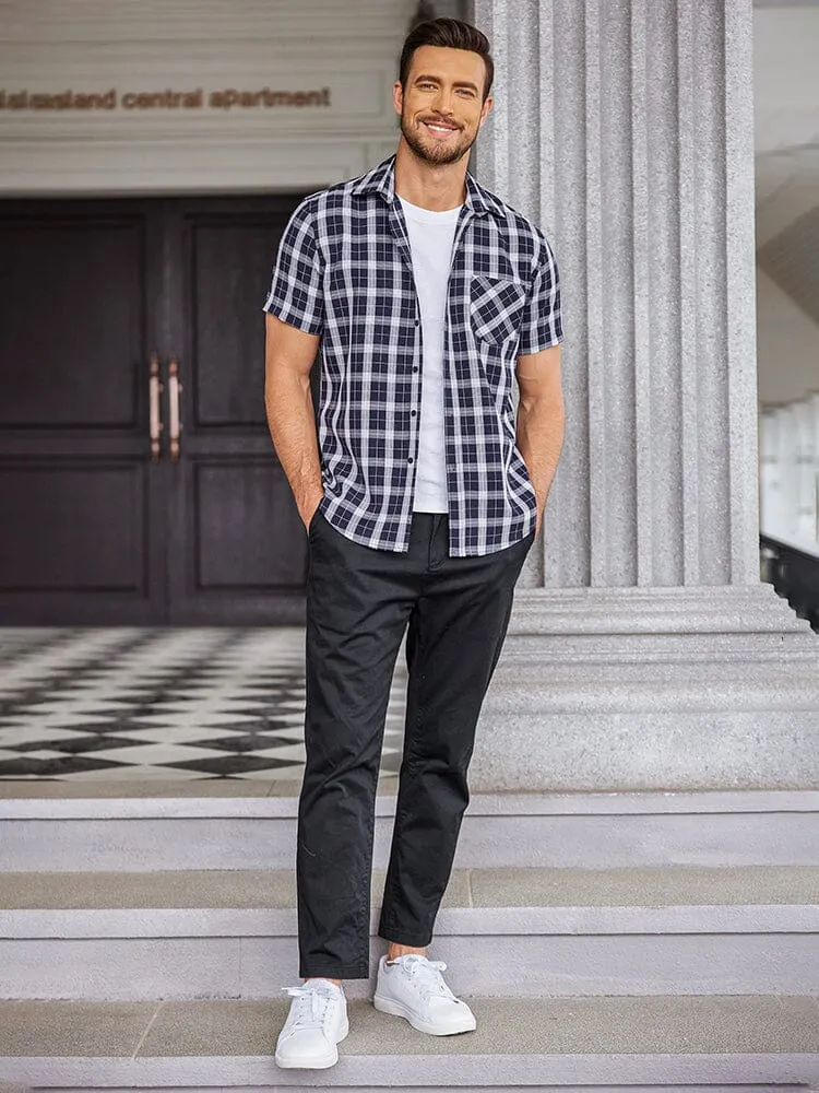 Casual Short Sleeve Plaid Shirt (US Only)