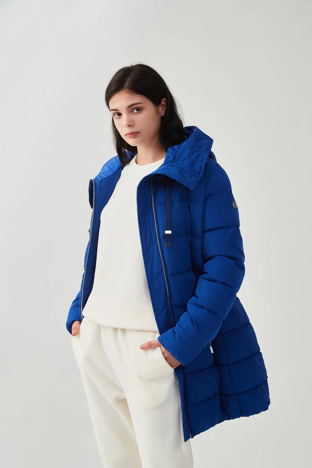 Cinch Waist Puffer Jacket & Coat with hood