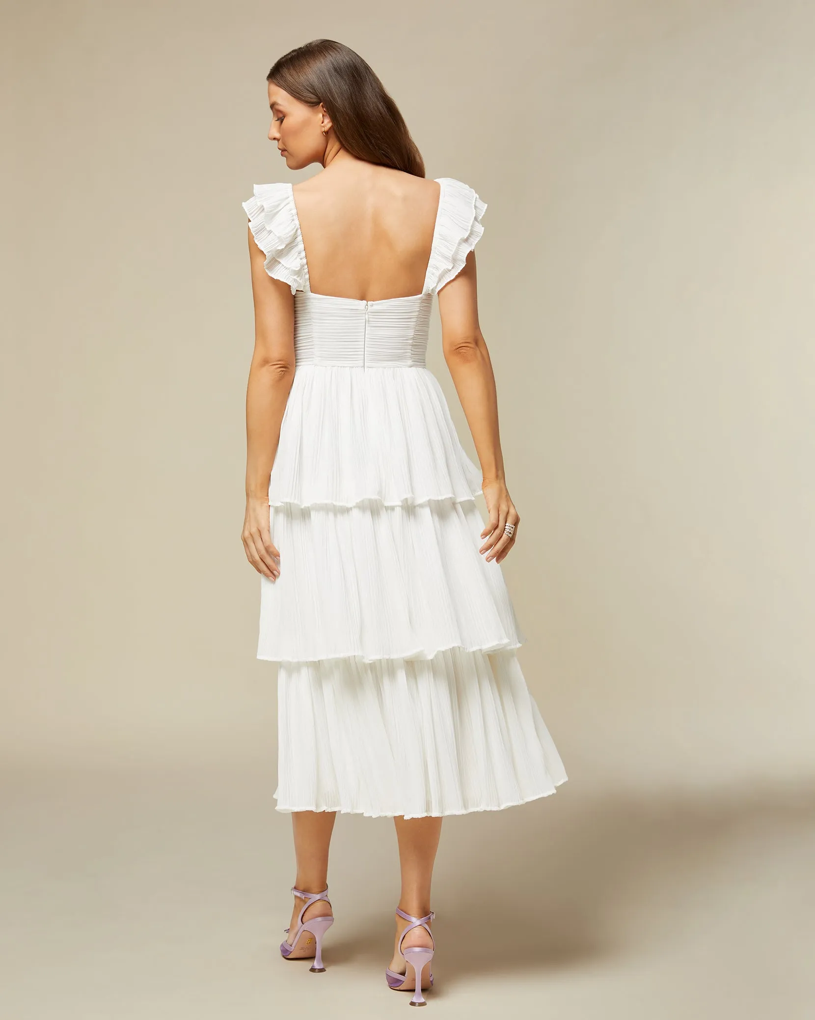 Corset Pleated Midi Dress