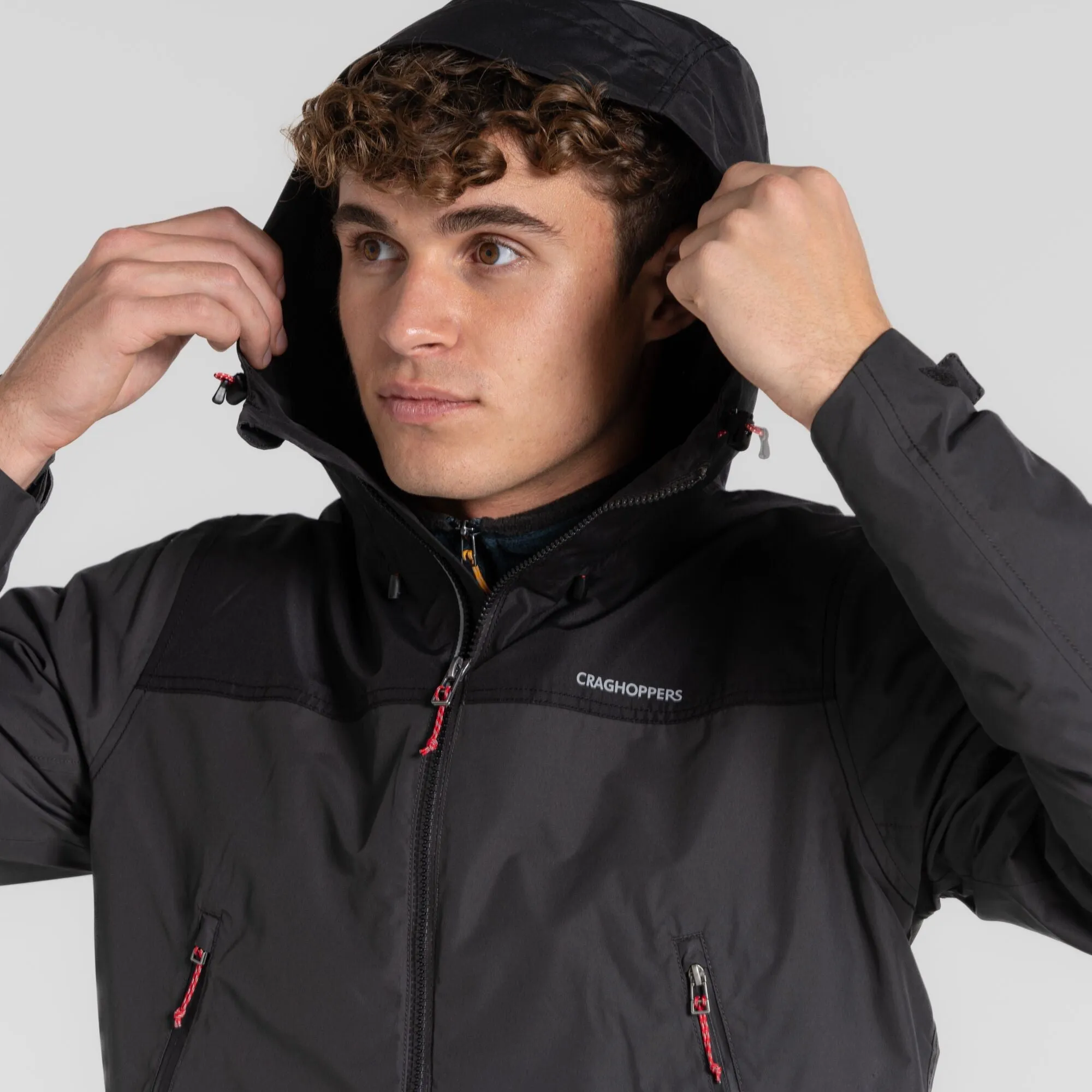 Craghoppers Mens Vanth Waterproof Breathable Wind Resistant Jacket-BLACK PEPPER