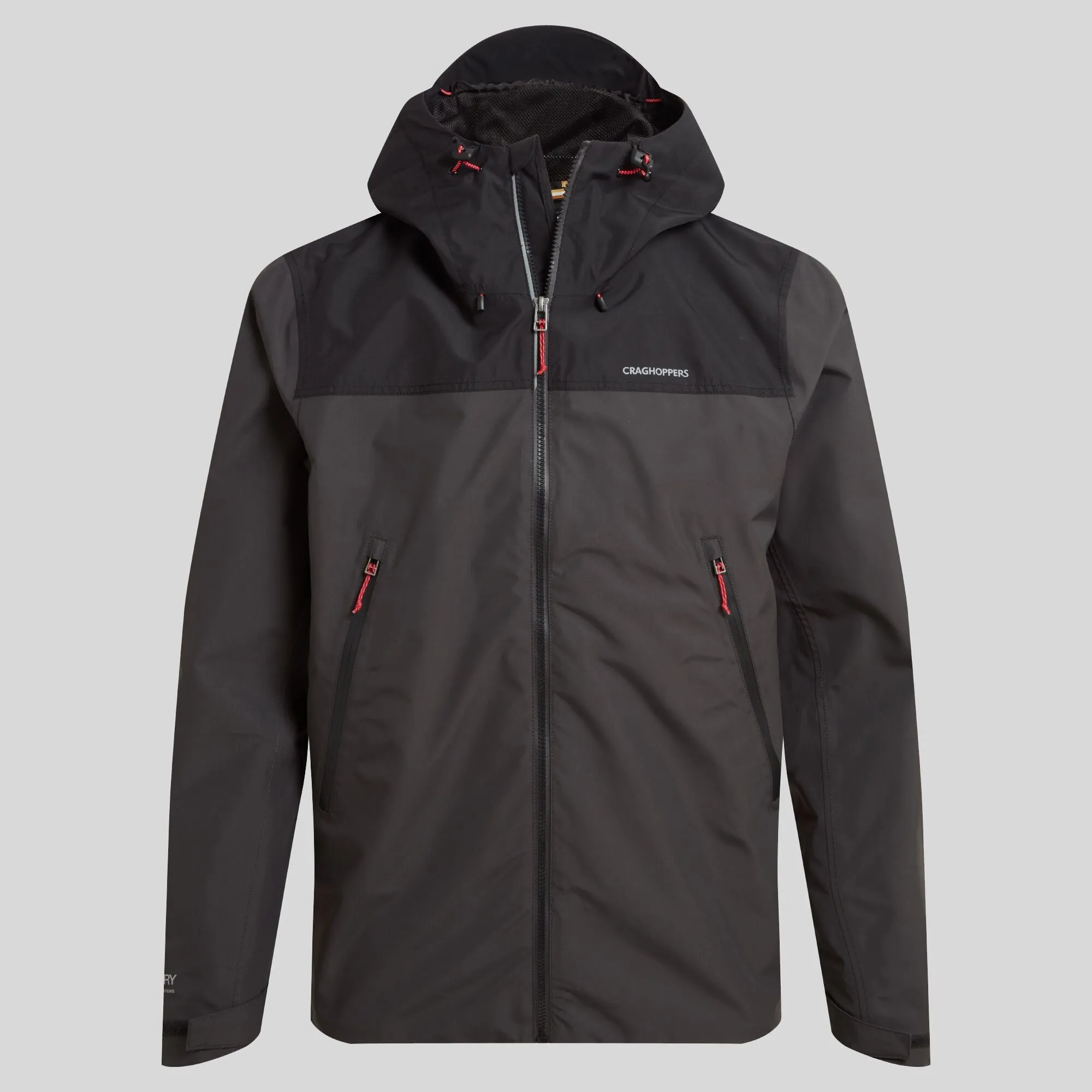 Craghoppers Mens Vanth Waterproof Breathable Wind Resistant Jacket-BLACK PEPPER