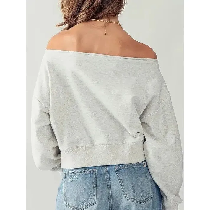 Daisy Sweatshirt - White Melange