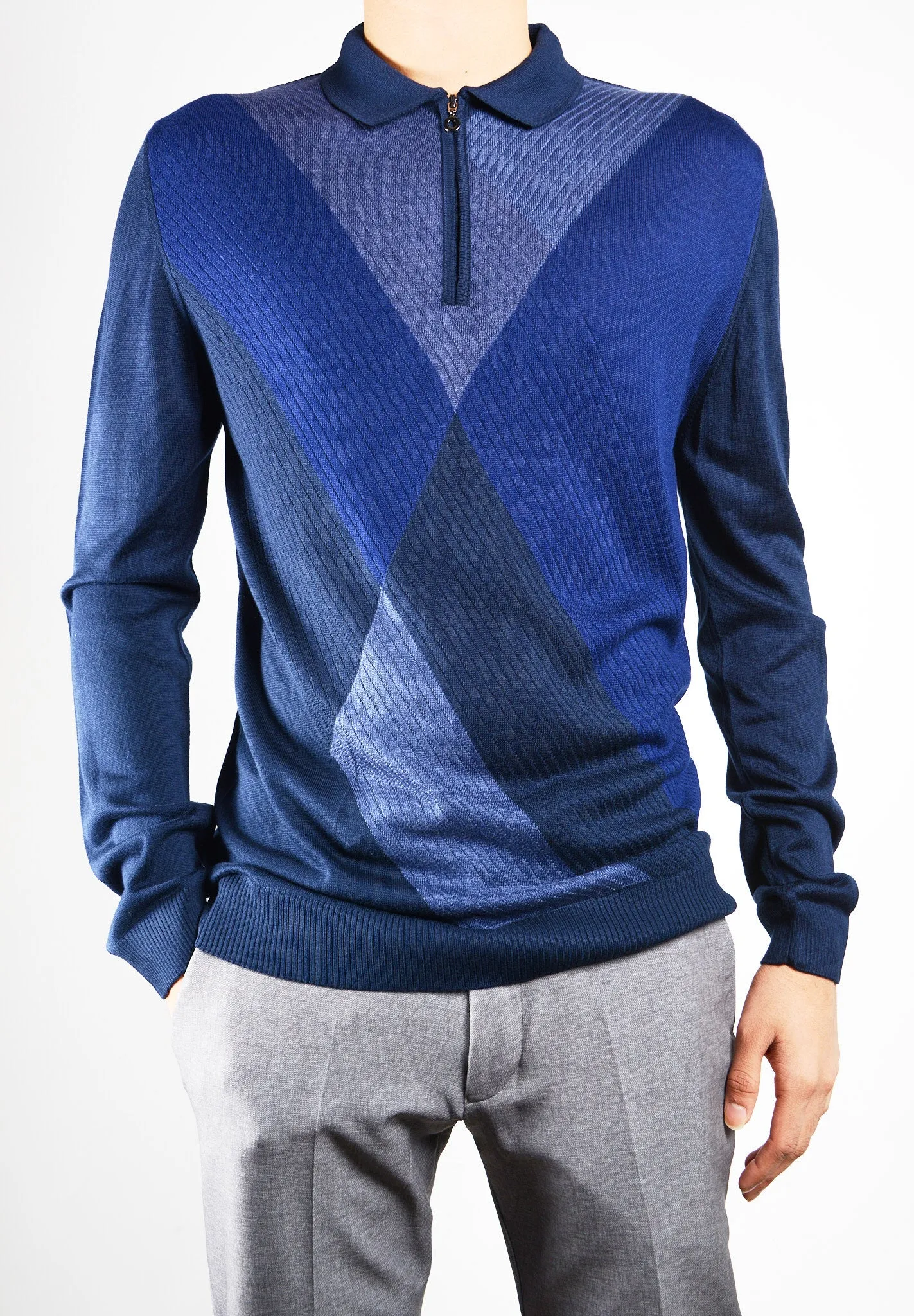 DT Lux Diamond Textured Polo Ls