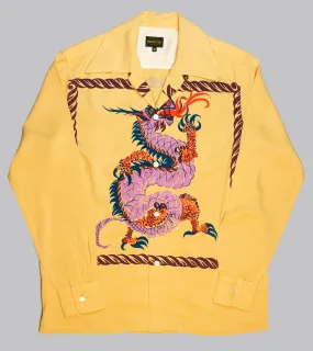 Groovin High Open Collar Shirt Dragon Mustard