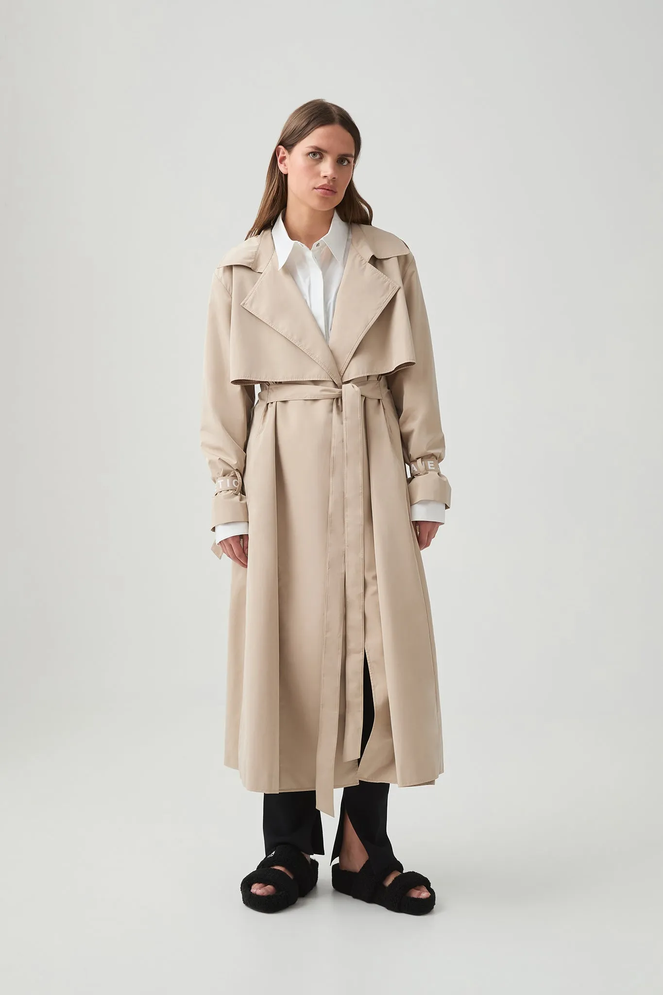 Longline Wrap Trench Coat 705