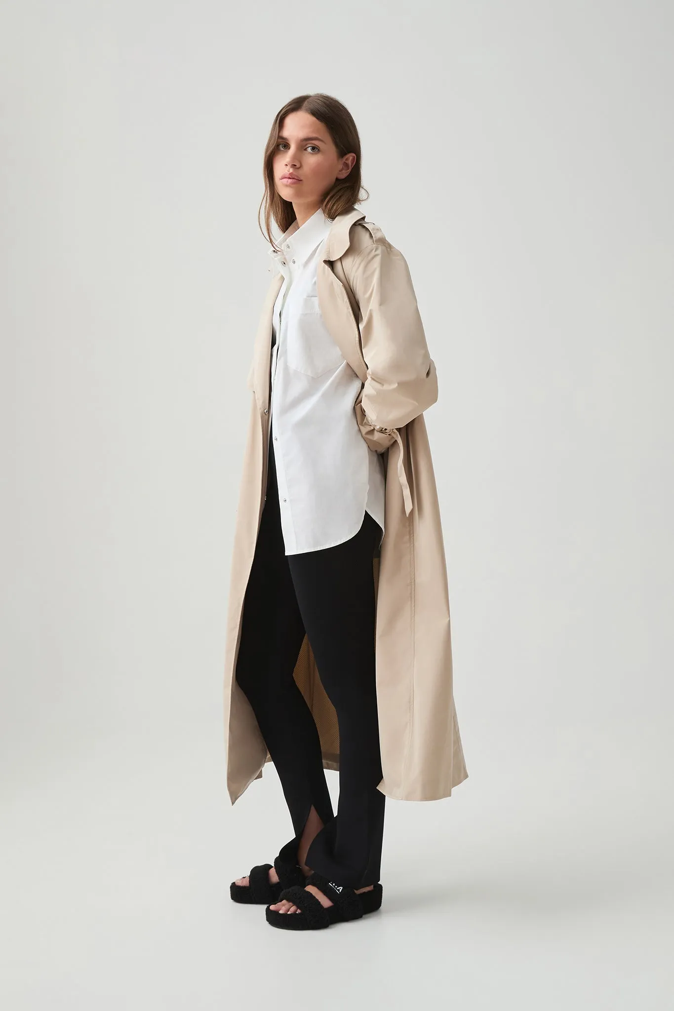 Longline Wrap Trench Coat 705