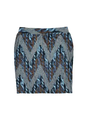 Metallic Chevron Pencil Swim Skirt