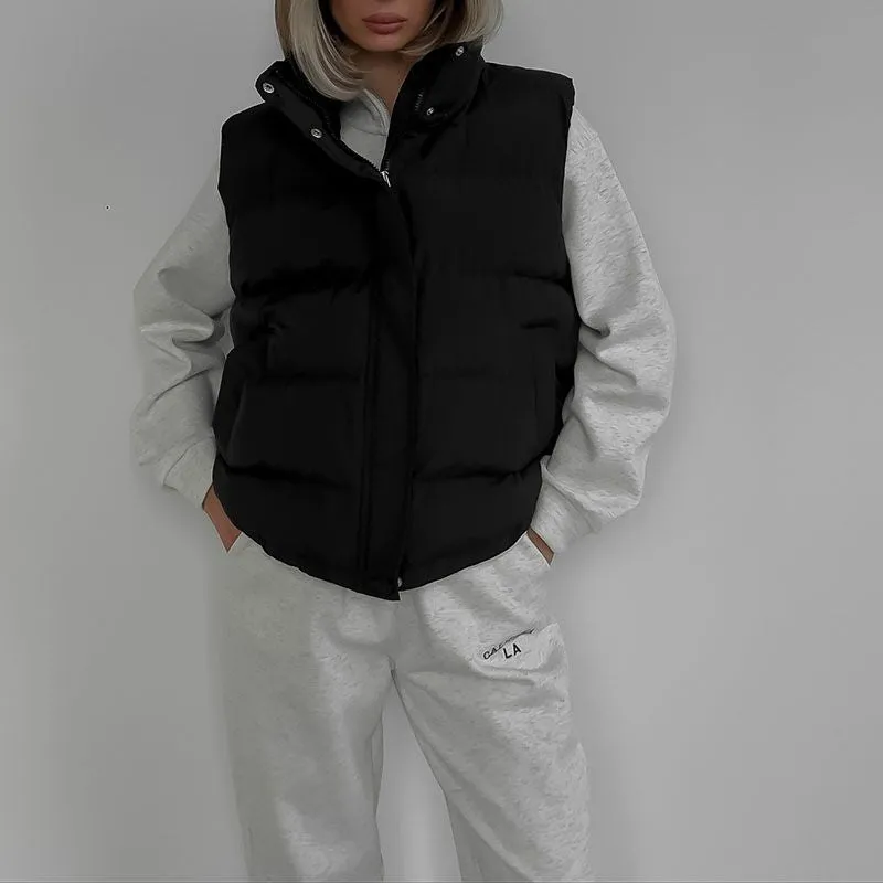 Quilted Hooded Gilet Puffy Quilted Vest Bodywarmer