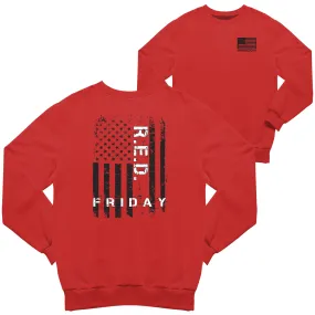 R.E.D Friday Freedom Blk Flag 2-Sided Sweatshirt