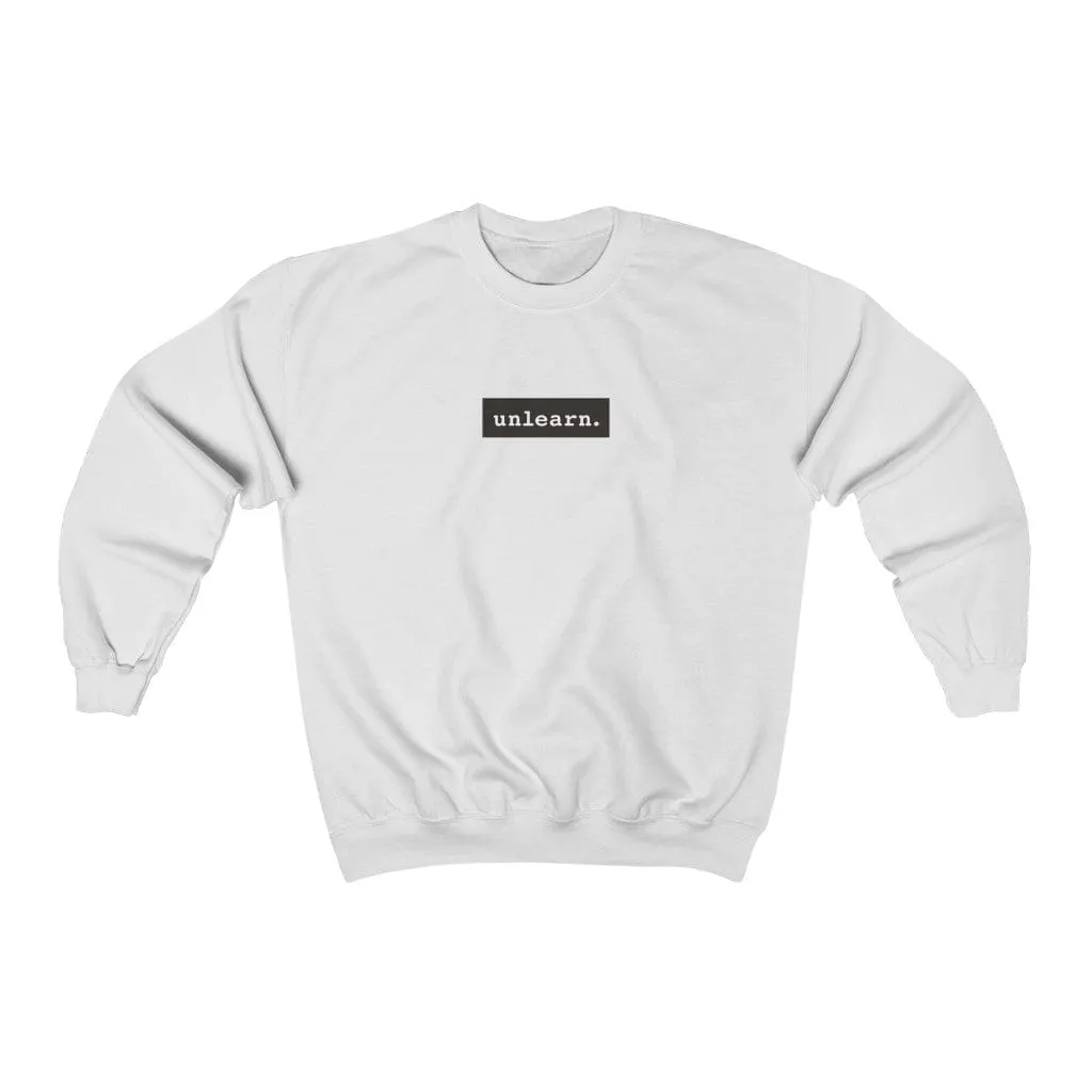 unlearn Dark Grey Box Logo - Relaxed Fit Crewneck Sweatshirt