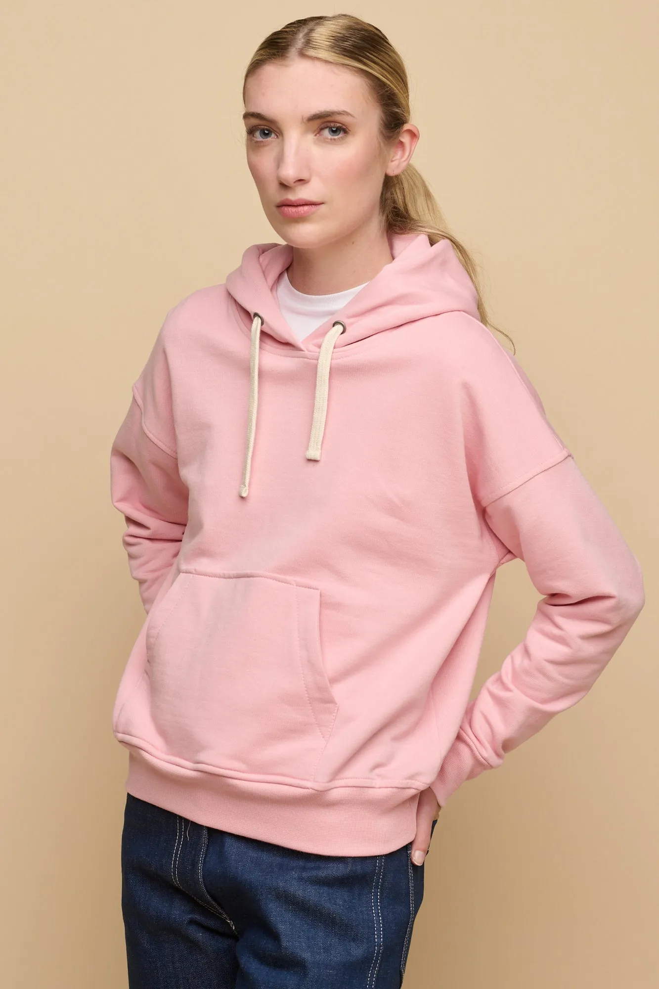 Women's Hooded Sweatshirt - Pale Pink